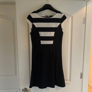 Navy and white dress